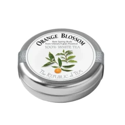 Republic of Tea Orange Blossom White Traveler's Tin 6s- Republic Of Tea