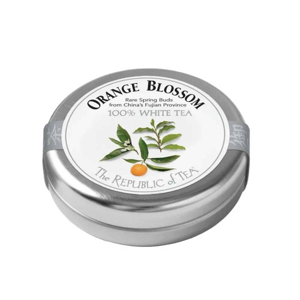 Republic of Tea Orange Blossom White Traveler's Tin 6s- Republic Of Tea