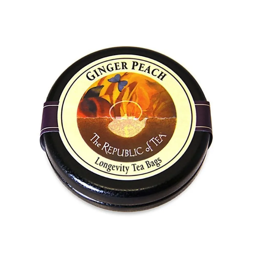 Republic of Tea Ginger Peach Traveler's Tin 6s- Republic Of Tea