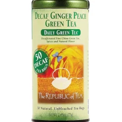 Republic of Tea Decaf Ginger Peach Green 50s- Republic Of Tea