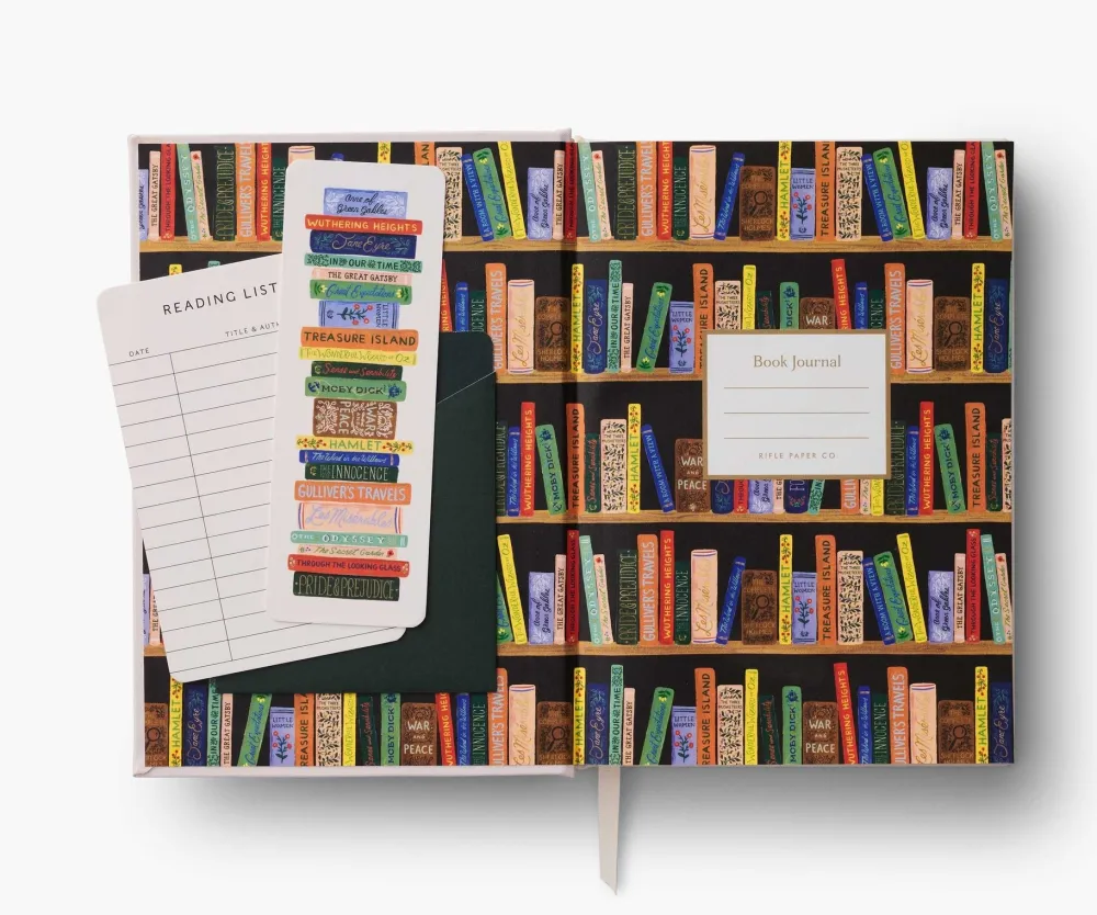 Rifle Paper Co. Book Club Embroidered Book Journal- Journals & Other Stationery