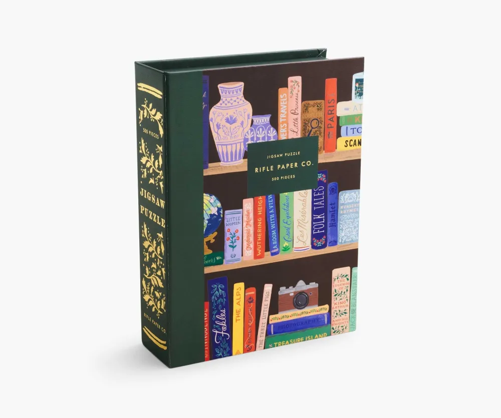 Rifle Paper Co. Bookshelf 500 Piece Puzzle- Games & Puzzles