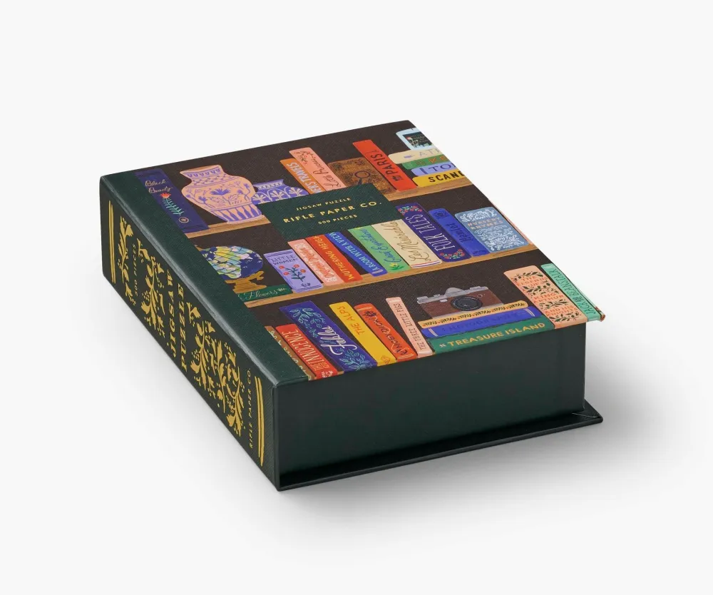 Rifle Paper Co. Bookshelf 500 Piece Puzzle- Games & Puzzles