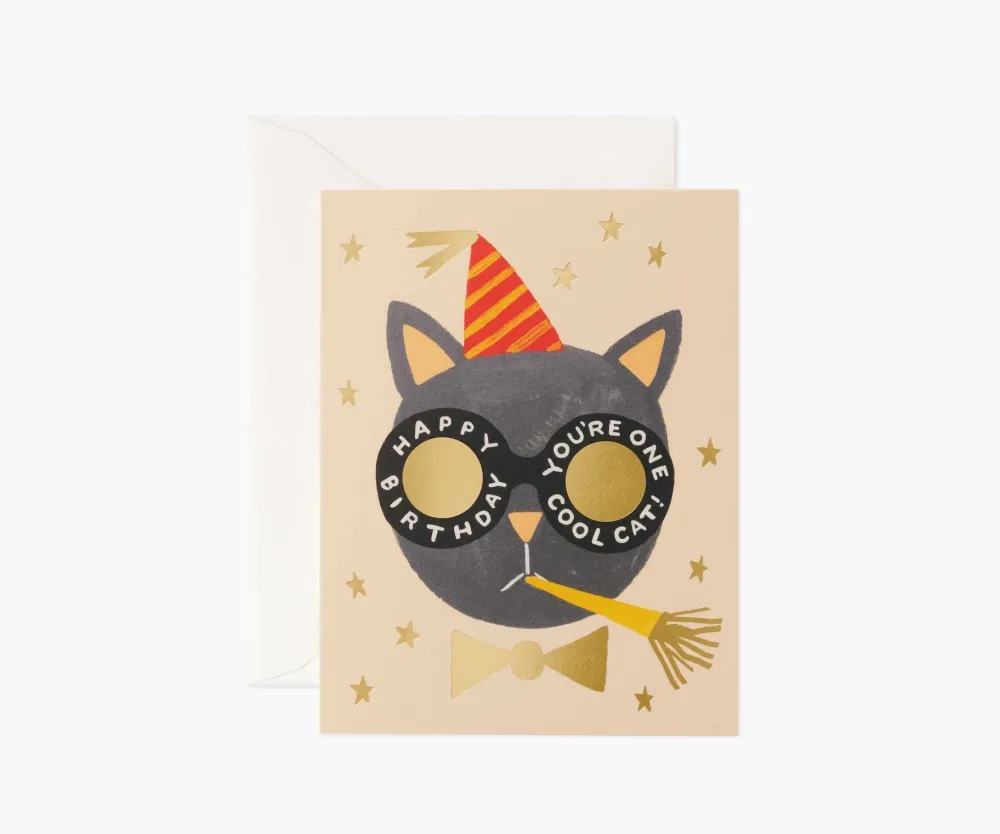Rifle Paper Co. One Cool Cat Birthday Card- Greeting Cards