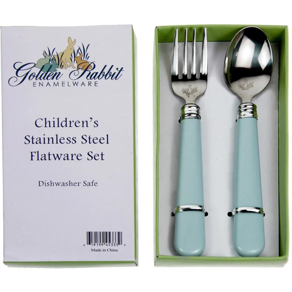 Robin's Egg Blue Baby Flatware Set- Children's Tabletop