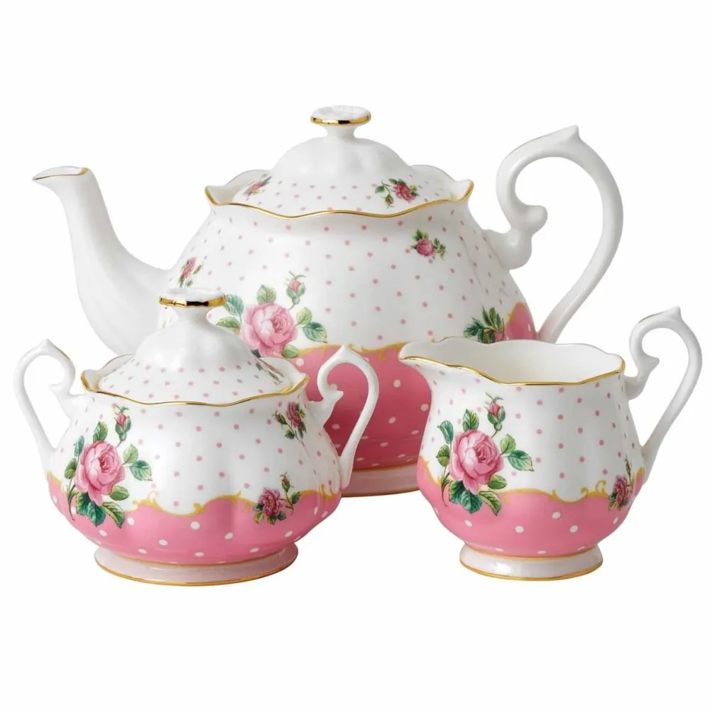 Royal Albert Cheeky Pink 3 Piece Tea Set- Tea Sets|Teapots