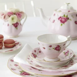 Royal Albert New Country Roses Pink Teacup & Saucer- Teacups & Saucers