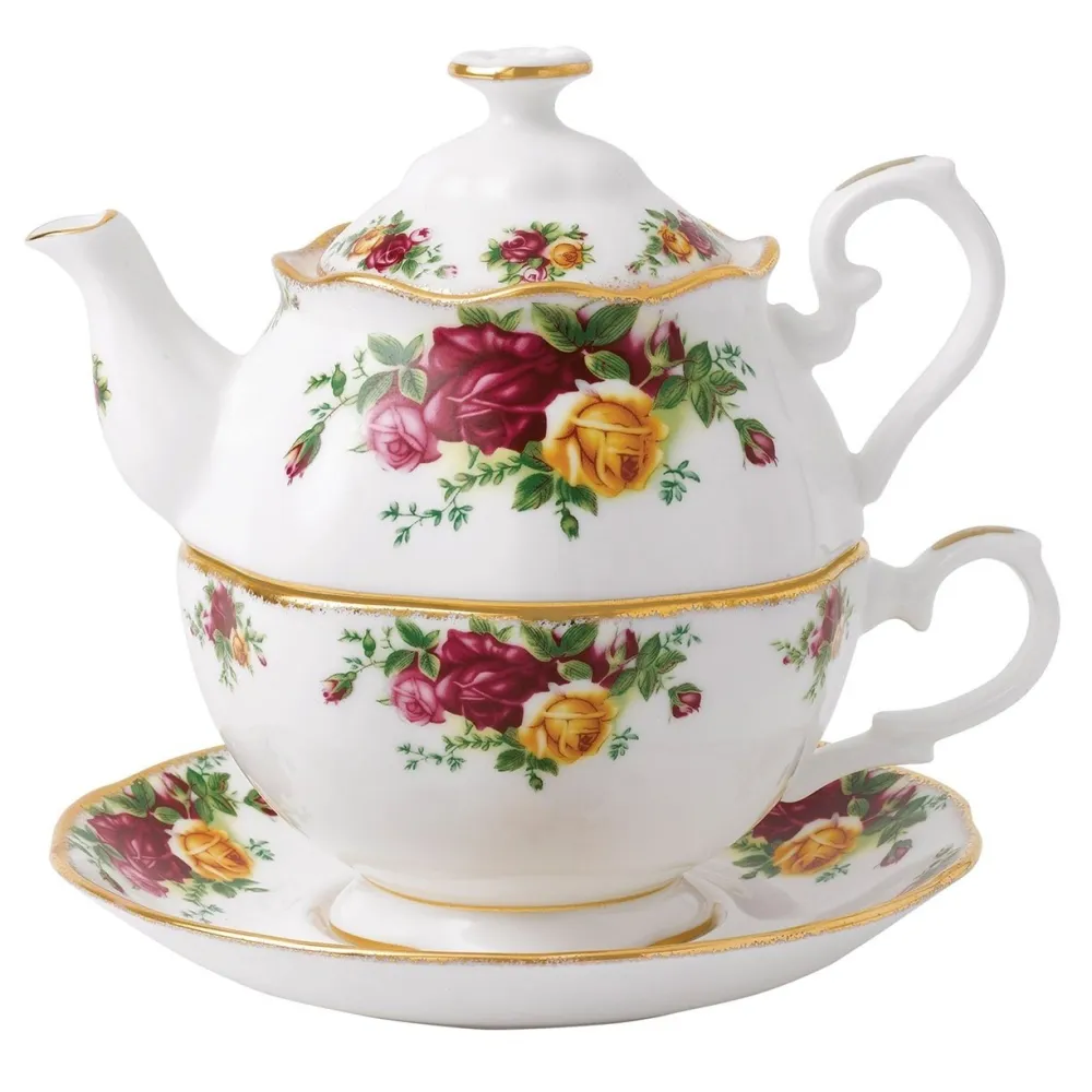 Royal Albert Old Country Roses Tea for One- Teacups & Saucers|Tea For One