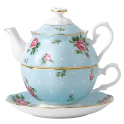 Royal Albert Polka Blue Tea for One 500ml 16.9floz- Tea For One|Teapots