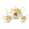 Royal Albert 100 Years of 1990 Bouquet Teapot, Cream & Sugar Set- Tea Sets|Teapots