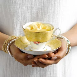 Royal Albert 100 Years of 1990 Bouquet Teacup, Saucer & Plate Set- Tea Plates|Tea Sets