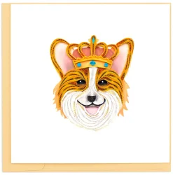 Royal Corgi Quilled Greeting Card- Greeting Cards