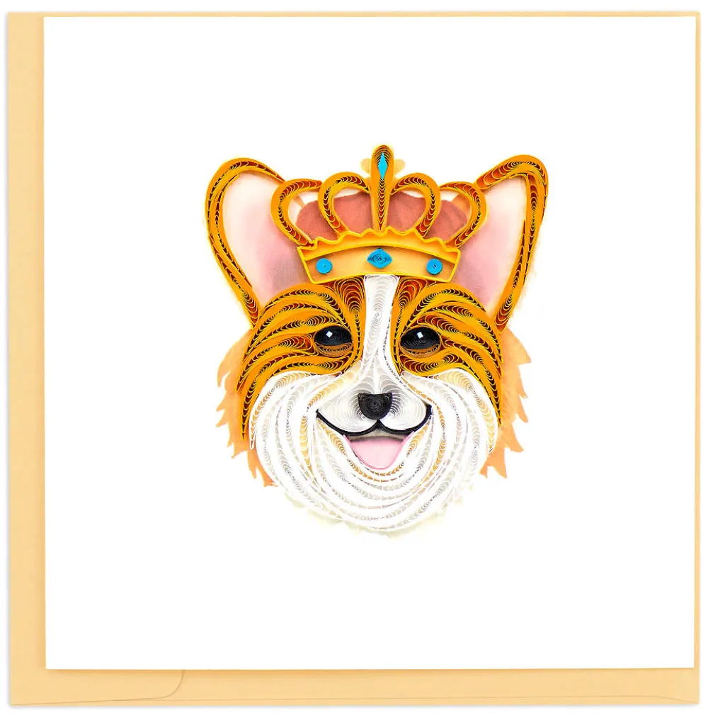 Royal Corgi Quilled Greeting Card- Greeting Cards