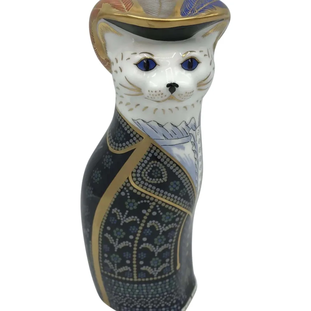 Royal Crown Derby Diamond Jubilee Pearly Cat Paperweight, King- Home Accents|Royal Crown Derby Figurines