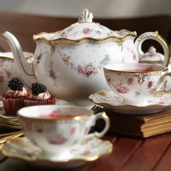Royal Crown Derby Royal Antoinette Teacup & Saucer- Royal Crown Derby China|Teacups & Saucers