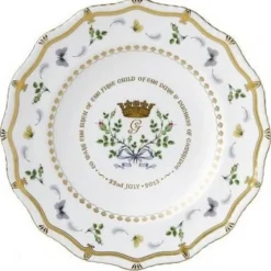 Royal Crown Derby Royal Baby 2013 Gadroon Plate- Royal Crown Derby China