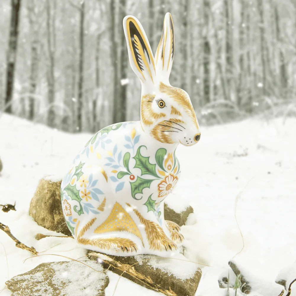 Royal Crown Derby Winter Hare- Royal Crown Derby Figurines