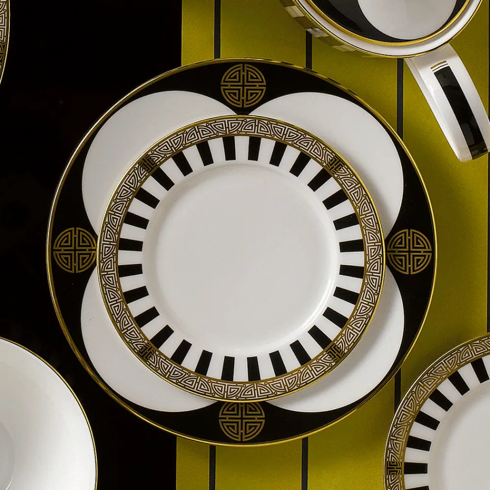 Royal Crown Derby Satori Black Bread & Butter Plate- Royal Crown Derby China