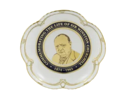 Royal Crown Derby Commemorative Winston Churchill Small Plate- Cultural Icons|Royal Crown Derby China