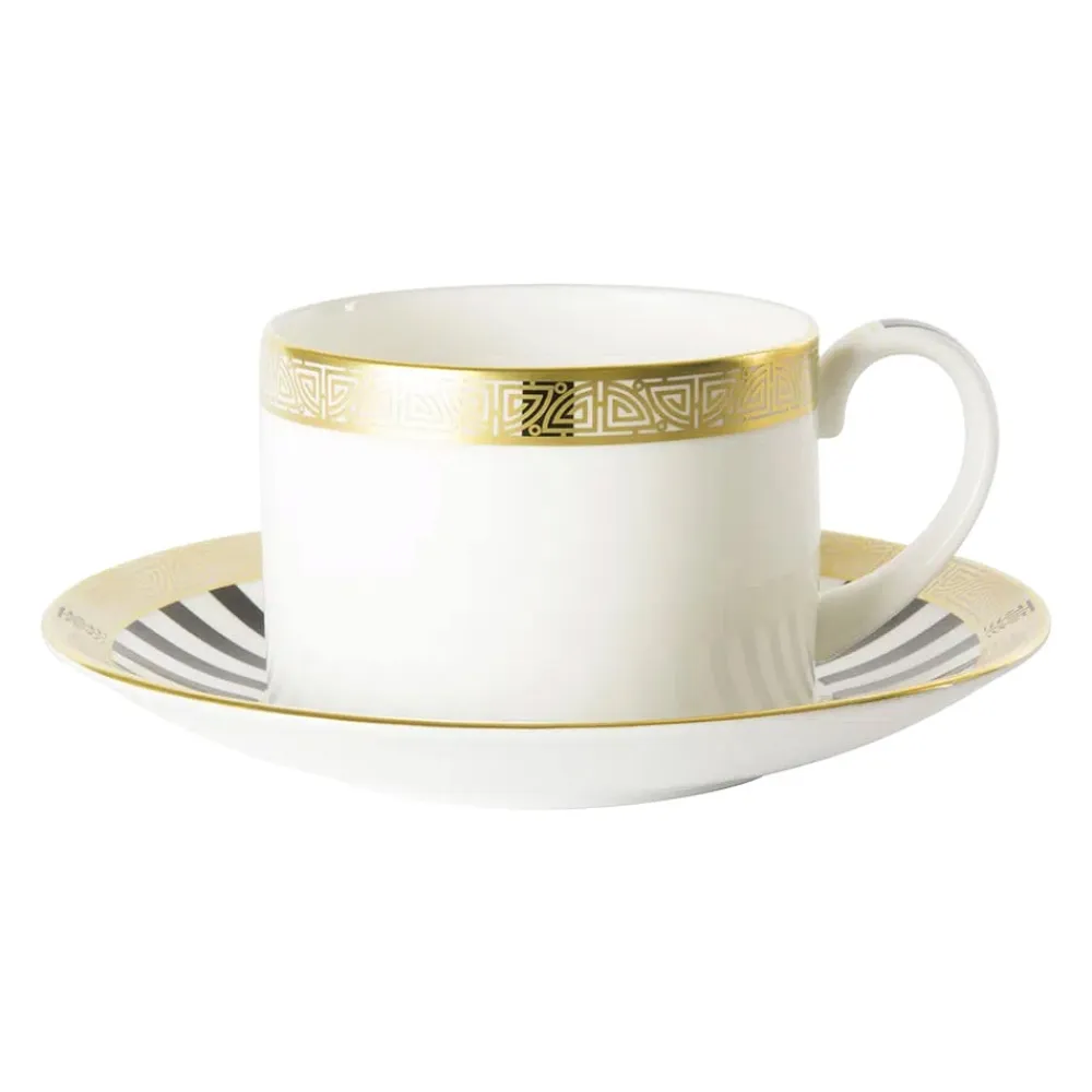 Royal Crown Derby Satori Black Teacup & Saucer- Royal Crown Derby China|Teacups & Saucers