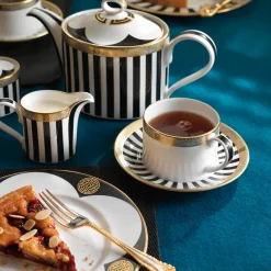 Royal Crown Derby Satori Black Teacup & Saucer- Royal Crown Derby China|Teacups & Saucers
