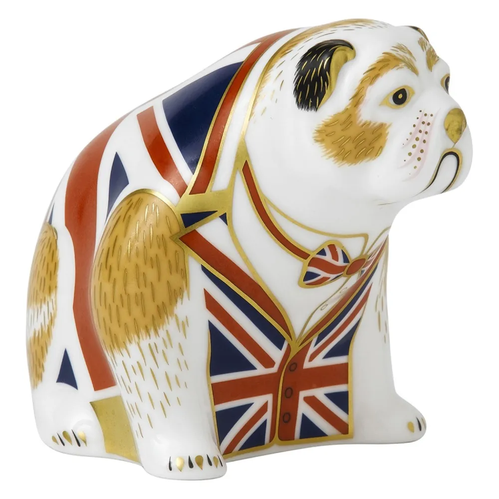 Royal Crown Derby Union Jack Bulldog Paperweight- Home Accents|Royal Crown Derby Figurines