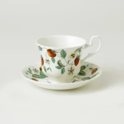 Roy Kirkham Alpine Strawberry Espresso Cup & Saucer- Teacups & Saucers
