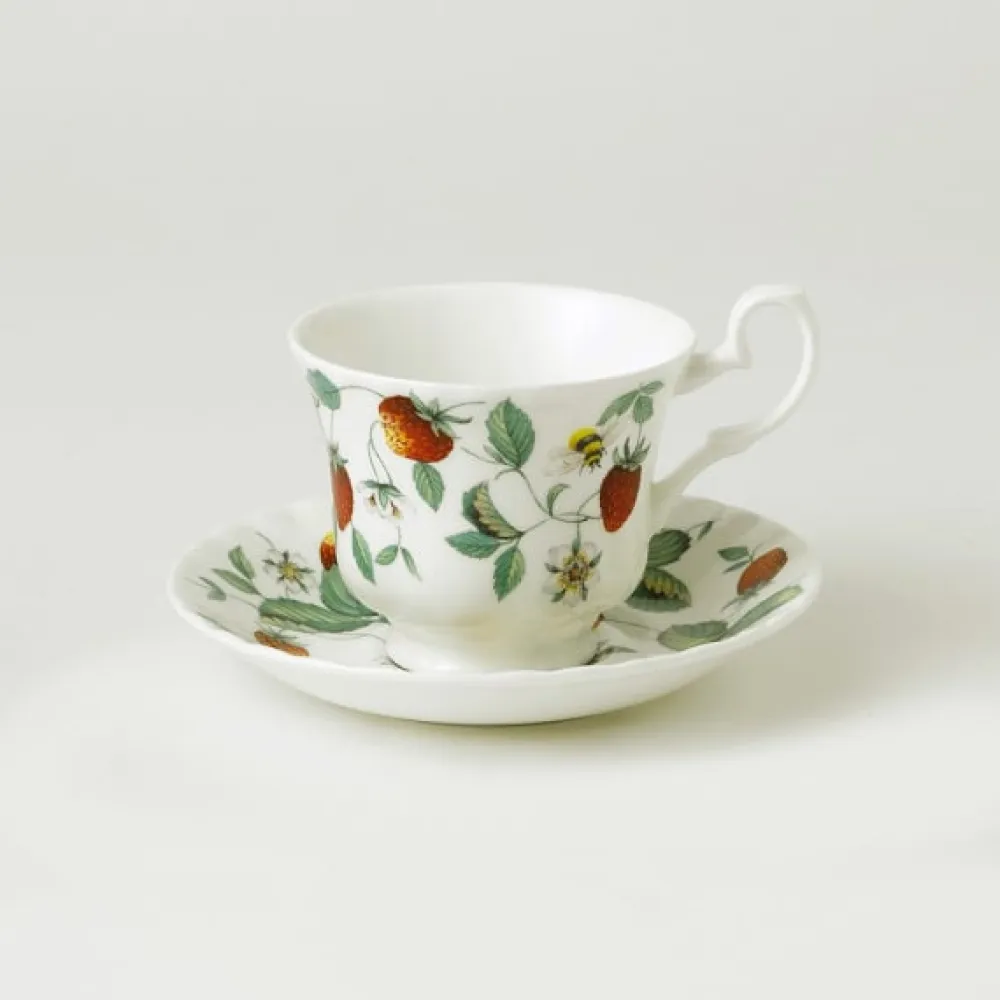 Roy Kirkham Alpine Strawberry Espresso Cup & Saucer- Teacups & Saucers