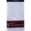 Samuel Lamont Men's 6 White Satin Border Handkerchiefs- Handkerchiefs