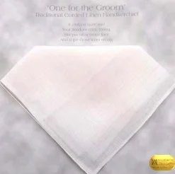 Samuel Lamont One for the Groom Linen Handkerchief- Handkerchiefs