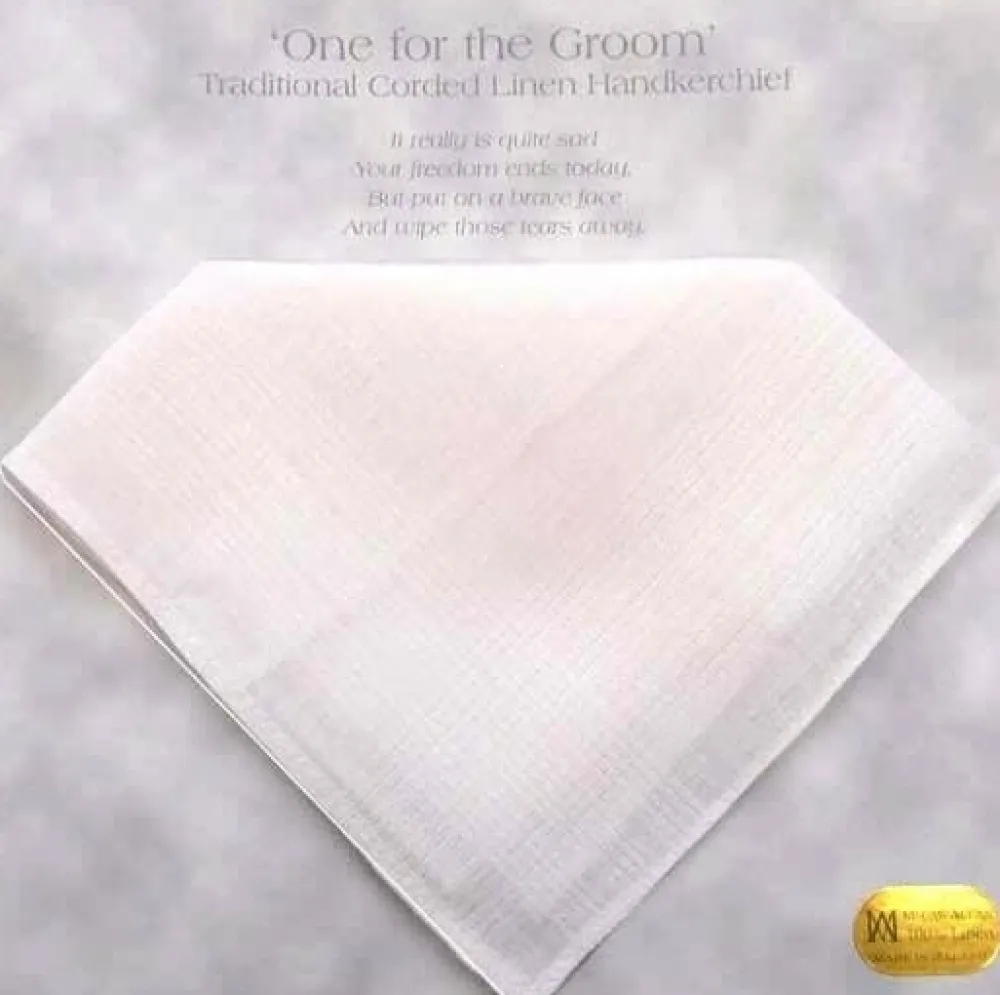 Samuel Lamont One for the Groom Linen Handkerchief- Handkerchiefs
