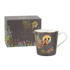Sara Miller London Sara Miller Chelsea Collection Dark Grey Birds Mug- Assorted Mugs