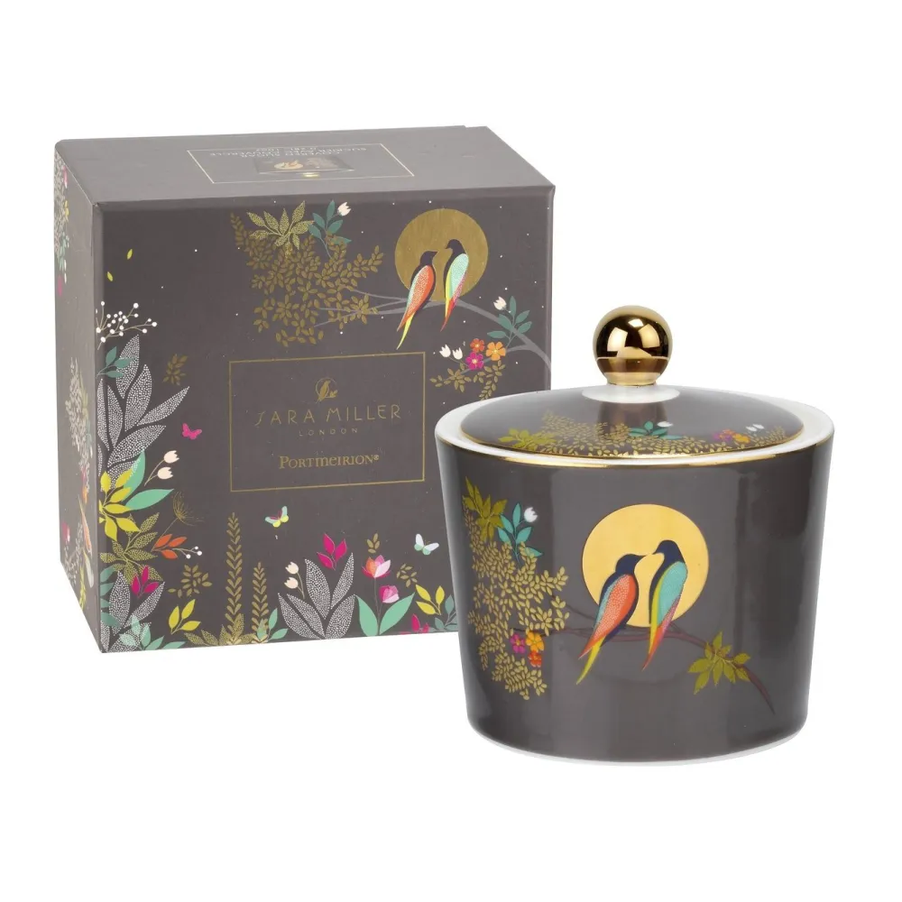 Sara Miller London Sara Miller Chelsea Collection Dark Grey Covered Sugar Bowl- Creamers & Sugar Bowls