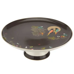 Sara Miller London Sara Miller Chelsea Collection Dark Grey Footed Cake Plate- Serving Plates