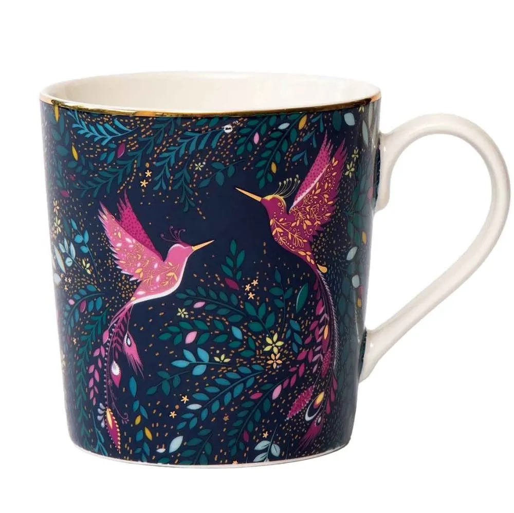Sara Miller London Sara Miller India Hummingbird Paradise Blue Mug- Assorted Mugs