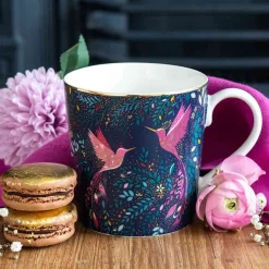Sara Miller London Sara Miller India Hummingbird Paradise Blue Mug- Assorted Mugs