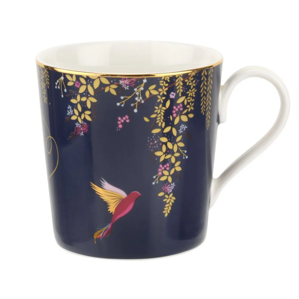Sara Miller London Sara Miller Chelsea Collection Navy Birds Mug- Assorted Mugs