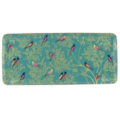 Sara Miller London Sara Miller Chelsea Collection Green Birds Sandwich Tray- Trays|Tea Trays