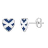 Scotland Flag Heart Stud Earrings- Earrings