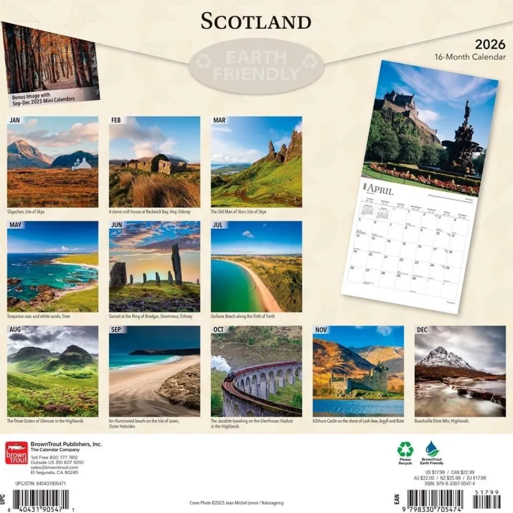Scotland 2026 Square Wall Calendar- Calendars