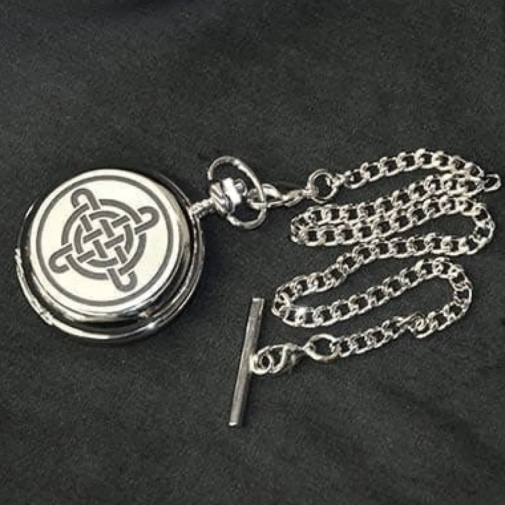 Sgian Dubh Co. Celtic Knot Mechanical Pocket Watch- Pewter Gifts & Jewelry