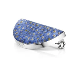 Shrieking Violet Forget-Me-Not Half Moon Silver Brooch- Pins & Brooches