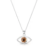 Shrieking Violet Sunflower Lucky Eye Silver Pendant Necklace- Necklaces & Pendants