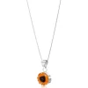 Shrieking Violet Sunflower Round Silver Pendant Necklace- Necklaces & Pendants