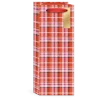 Snow Day Dogs Plaid with Ribbon Handle Wine Gift Bag- Gift Bags