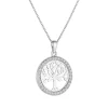 Solvar Round Tree of Life Sterling Silver & Cubic Zirconia Pendant Necklace- Necklaces & Pendants