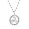 Solvar Round Trinity Knot Sterling Silver & Cubic Zirconia Pendant Necklace- Necklaces & Pendants