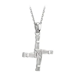 Solvar Silver St. Brigid Cross Pendant Necklace- Necklaces & Pendants