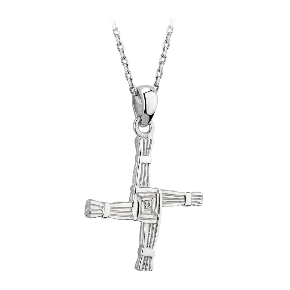 Solvar Silver St. Brigid Cross Pendant Necklace- Necklaces & Pendants