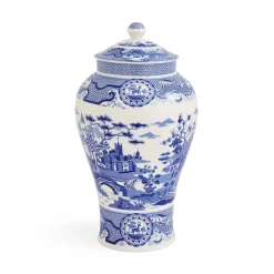 Spode Blue Italian Gothic Castle Vase- Vases